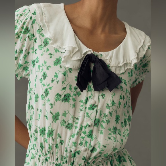 Anthropologie Maeve Short-Sleeve Collared Mini Dress - Picture 2 of 8